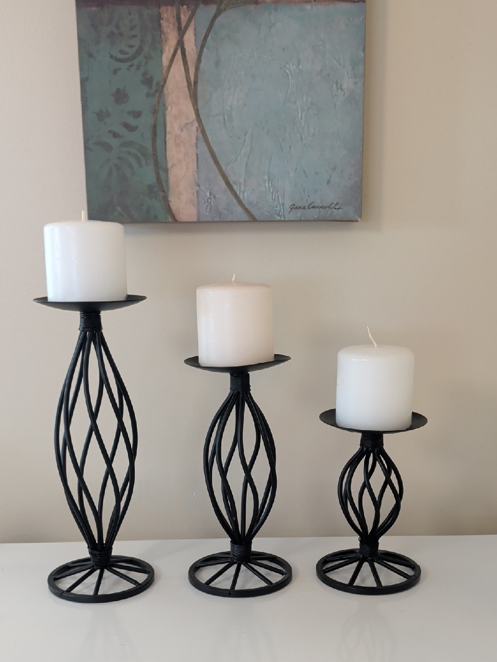 Black Metal Twisted Candle Holders Set of 3 | Home Accents Decor